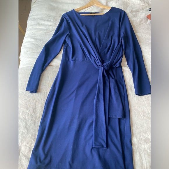 J. Crew Dresses & Skirts - J Crew blue dress with ties and long sleeves
